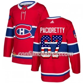 Adidas Maillot de Hockey Montreal Canadiens Max Pacioretty 67 2017-2018 Rouge USA Flag Fashion Authentic - Homme
